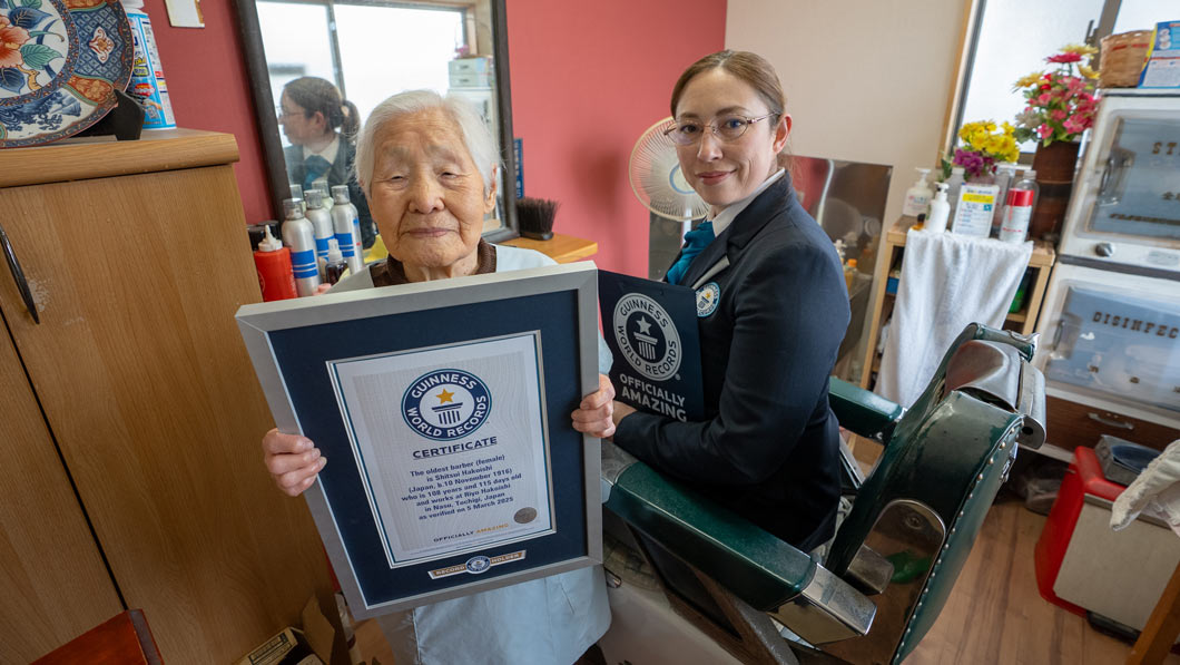 Japan’s incredible 108-year-old barber takes world’s oldest crown