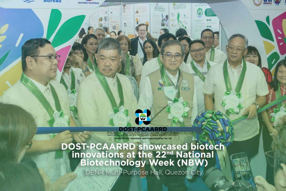 DOST-PCAARRD officials at the opening of their biotechnology exhibit during National Biotechnology Week