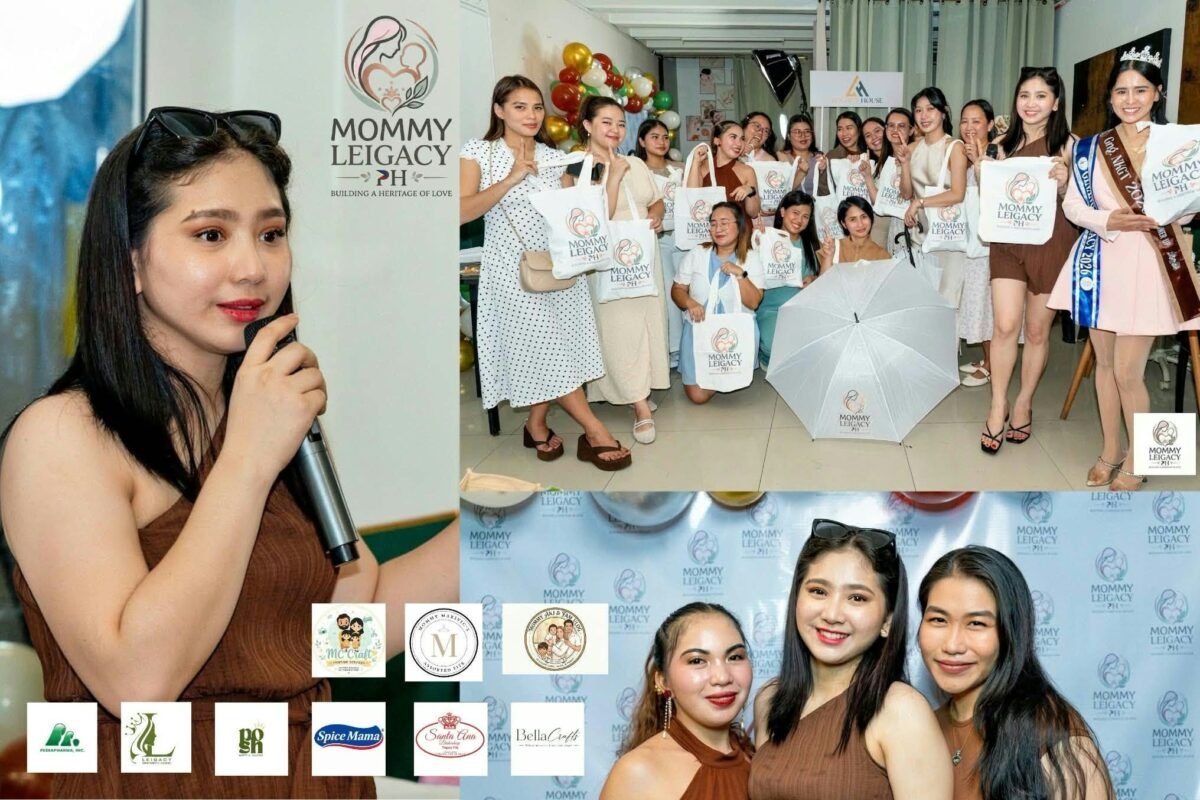 Mommy LeigacyPH members gathered at the community's launch, with a host speaking into a microphone