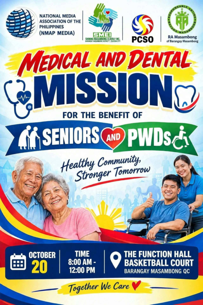 NMAP Media, SMEI, PCSO, and Barangay Masambong Join Forces for Medical and Dental Mission for Seniors and PWDs